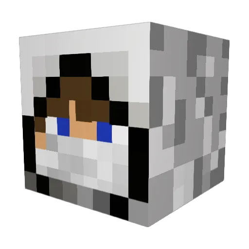 Z4k1n Minecraft avatar head, 3D render