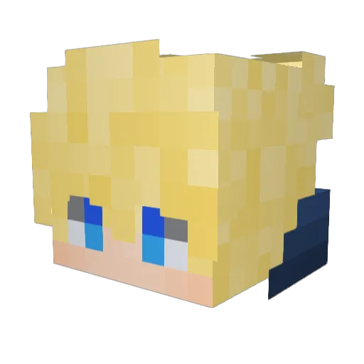 Z6AX Minecraft avatar head, 3D render