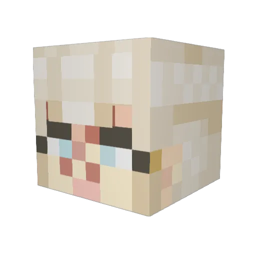 ZAC_BLIND Minecraft avatar head, 3D render
