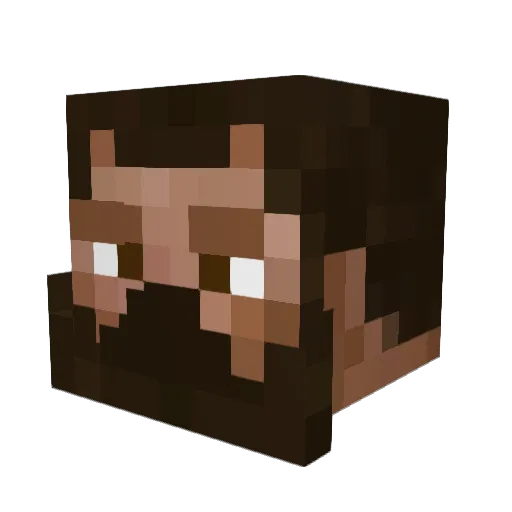 ZA_MINER Minecraft avatar head, 3D render