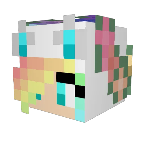 ZCV_Dad Minecraft avatar head, 3D render