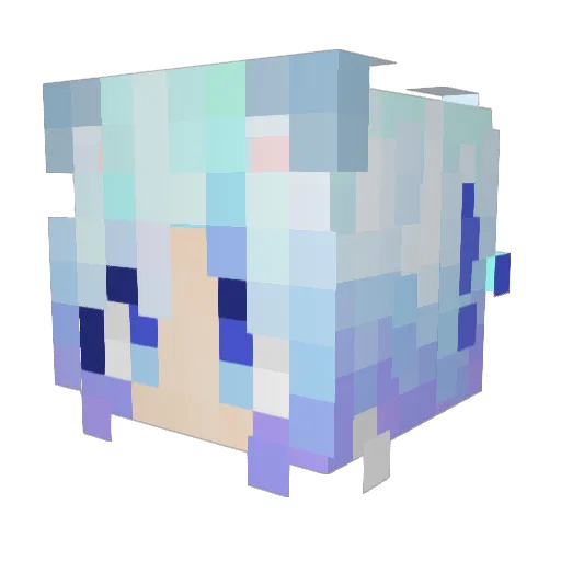 ZC_ytj Minecraft avatar head, 3D render