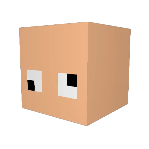 ZCarry Minecraft avatar head, 3D render