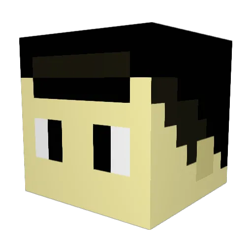 ZChou Minecraft avatar head, 3D render
