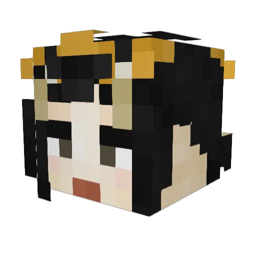 ZDCQ39 Minecraft avatar head, 3D render