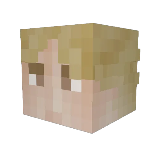 ZDXSW Minecraft avatar head, 3D render
