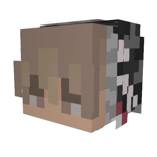 ZE4LOT Minecraft avatar head, 3D render