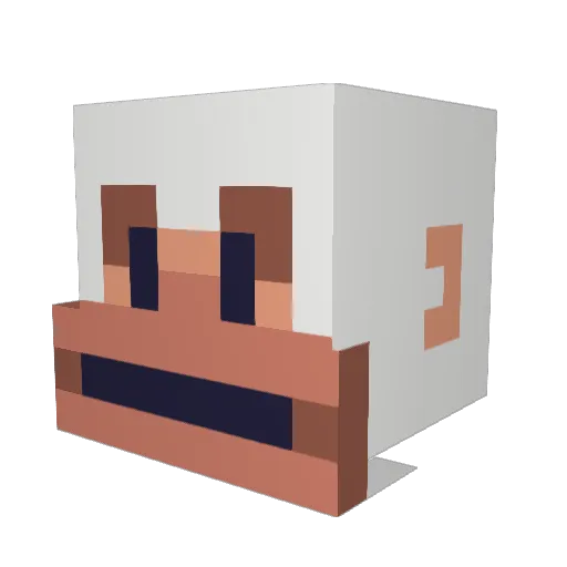 ZEBAG Minecraft avatar head, 3D render