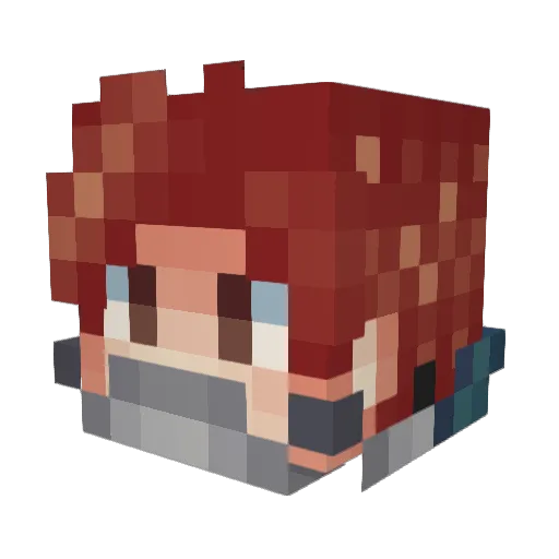 ZEF1ROK Minecraft avatar head, 3D render