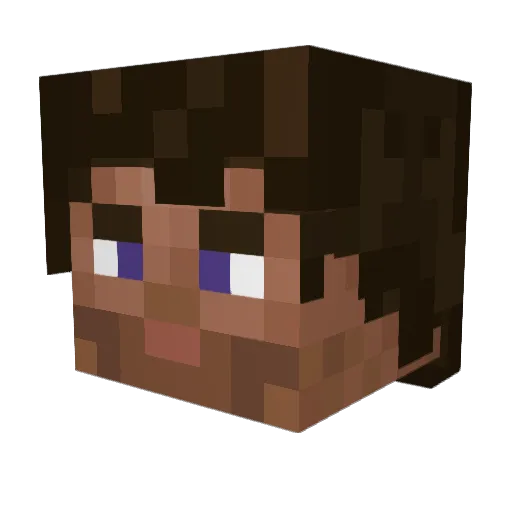 ZEKEBAR Minecraft avatar head, 3D render