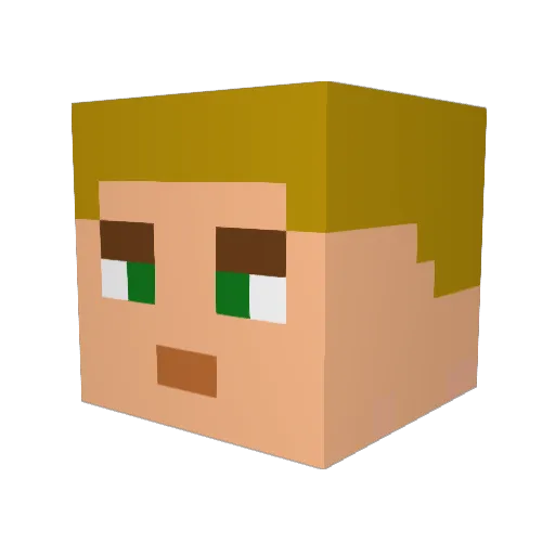 ZERLILOPI Minecraft avatar head, 3D render