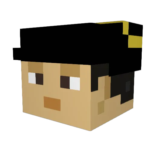 ZERYVX2X Minecraft avatar head, 3D render
