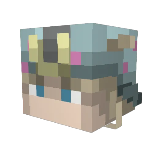 ZF1ZZEL Minecraft avatar head, 3D render