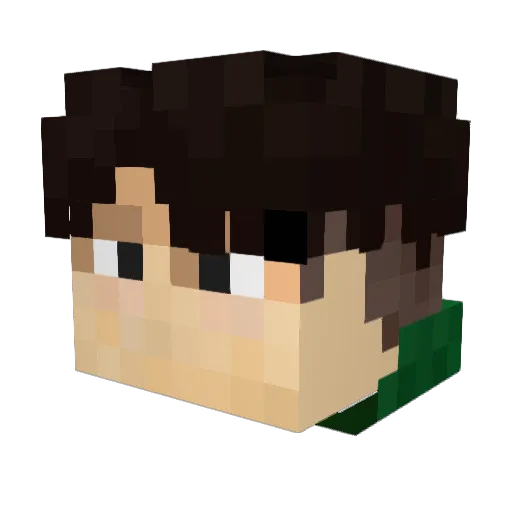 ZFRRAPTOR Minecraft avatar head, 3D render