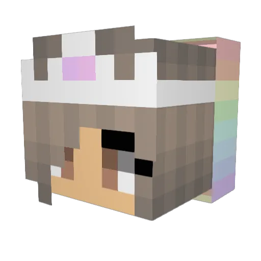 ZF_NeKo Minecraft avatar head, 3D render