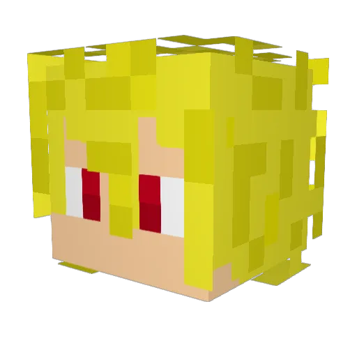 ZGHK Minecraft avatar head, 3D render