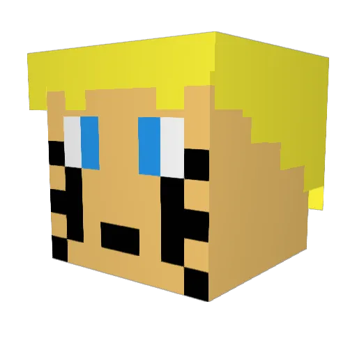 ZHAOBINCHENG Minecraft avatar head, 3D render