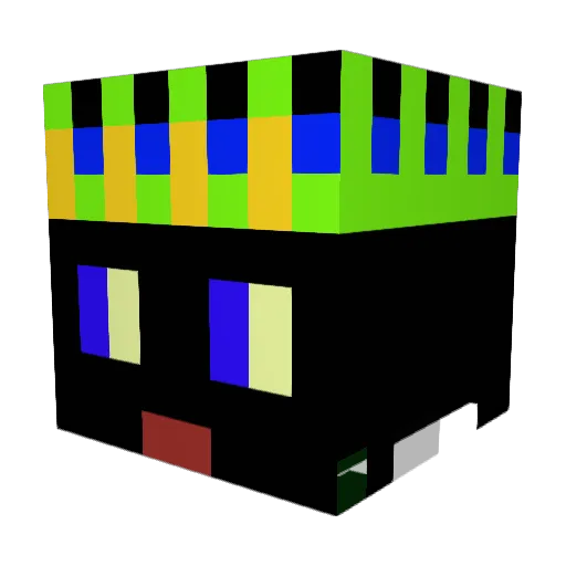 ZIXXOO Minecraft avatar head, 3D render