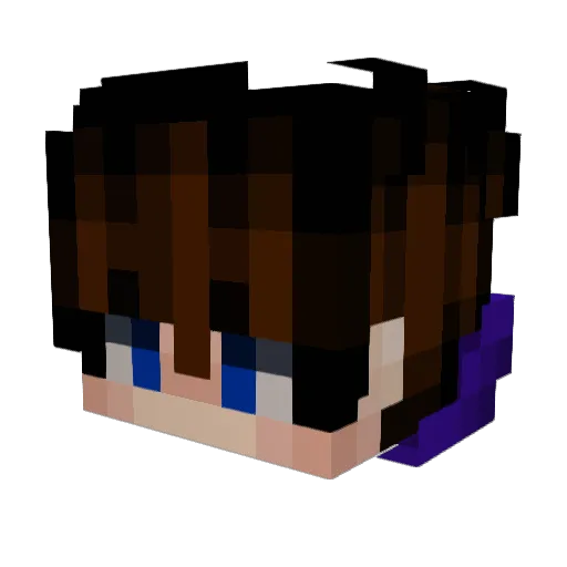 ZJ70 Minecraft avatar head, 3D render