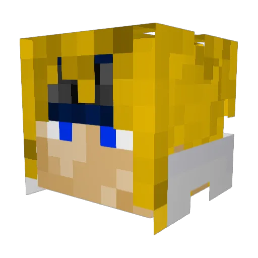ZKC123 Minecraft avatar head, 3D render
