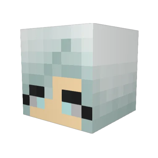 ZK_24 Minecraft avatar head, 3D render