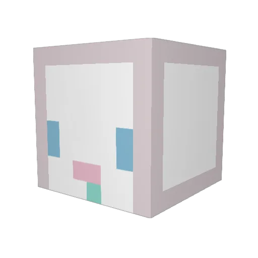 ZLoveP Minecraft avatar head, 3D render