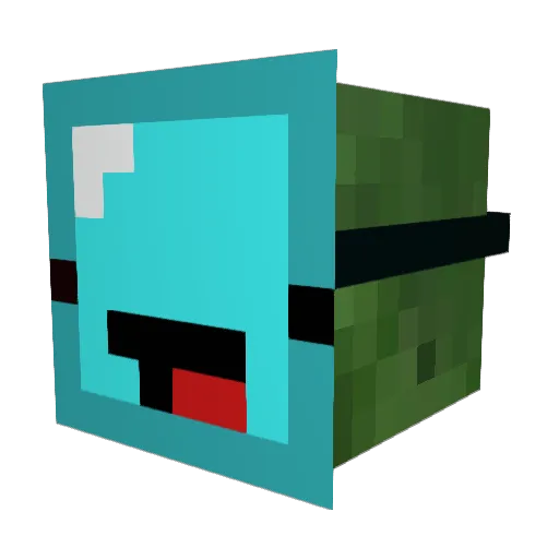 ZMB3 Minecraft avatar head, 3D render