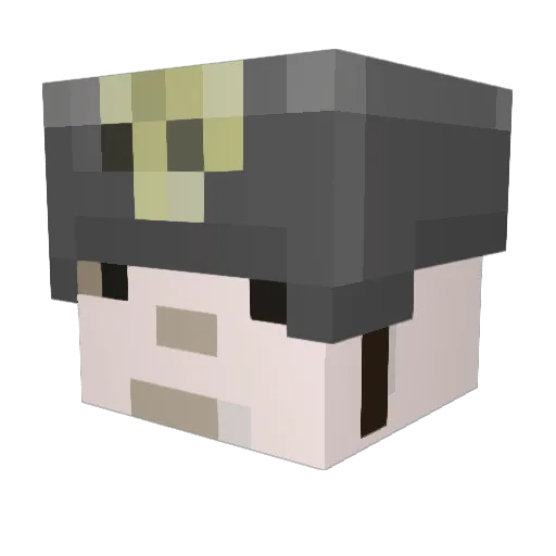 ZNDR Minecraft avatar head, 3D render