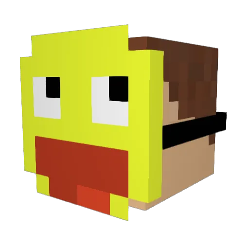 ZOMD Minecraft avatar head, 3D render