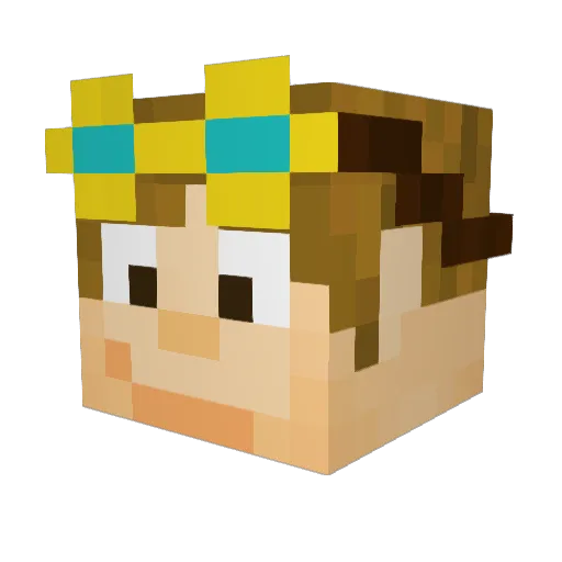 ZOOM_64 Minecraft avatar head, 3D render