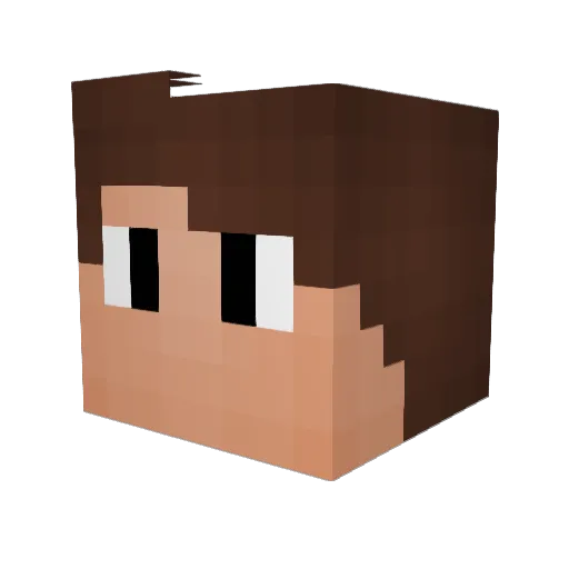 ZPeless Minecraft avatar head, 3D render
