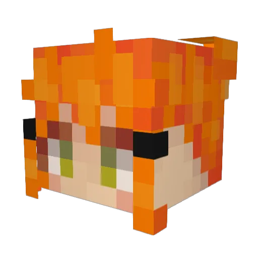 ZPomme Minecraft avatar head, 3D render