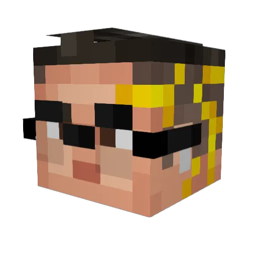 ZRiderX_ Minecraft avatar head, 3D render