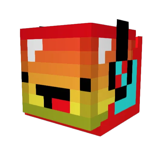 ZUHAMI Minecraft avatar head, 3D render