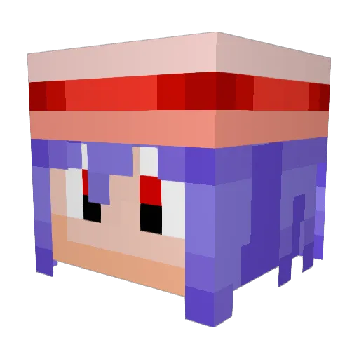 ZUNAKI Minecraft avatar head, 3D render