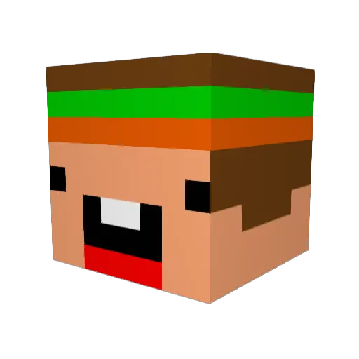 ZUPES Minecraft avatar head, 3D render