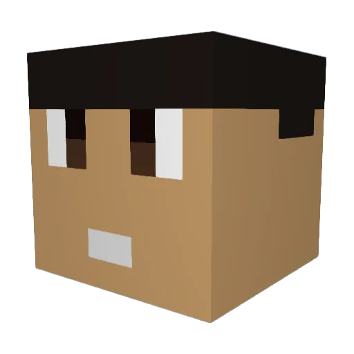 ZVGZZ Minecraft avatar head, 3D render