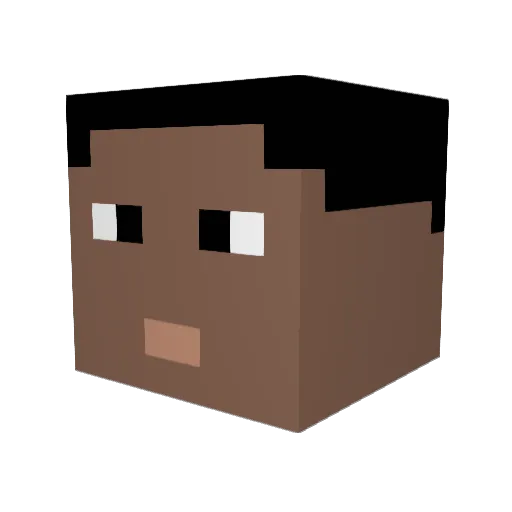 ZX10RR Minecraft avatar head, 3D render