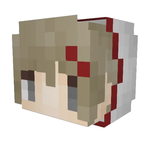 ZX_white Minecraft avatar head, 3D render