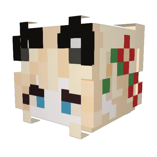 ZZHHOOUU Minecraft avatar head, 3D render