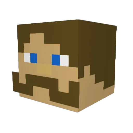 ZZTOPSHOT Minecraft avatar head, 3D render
