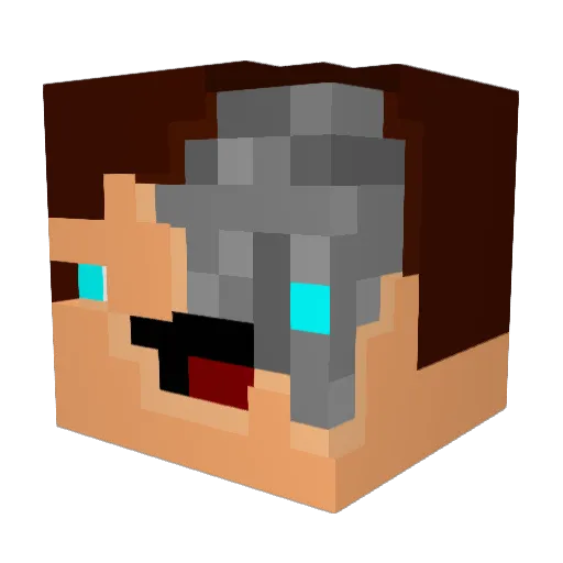 ZZUNNplays Minecraft avatar head, 3D render