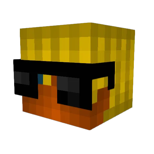 ZZZAC Minecraft avatar head, 3D render