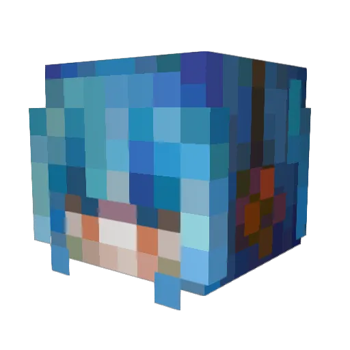 ZZZZLPP Minecraft avatar head, 3D render