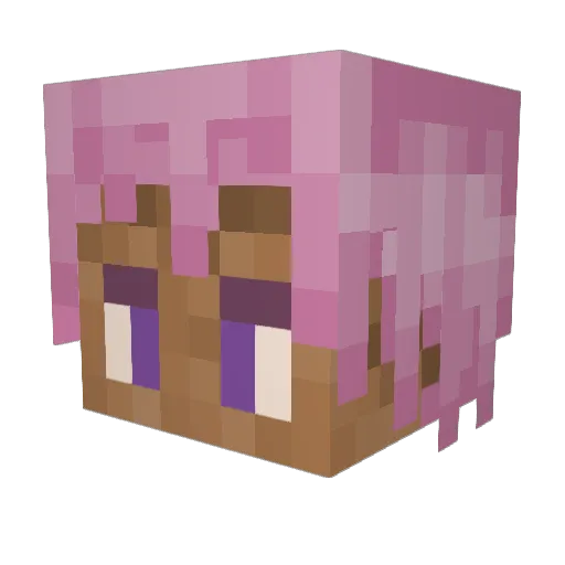 ZZZaki Minecraft avatar head, 3D render