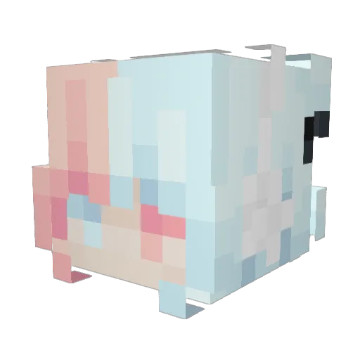 ZZpoi Minecraft avatar head, 3D render