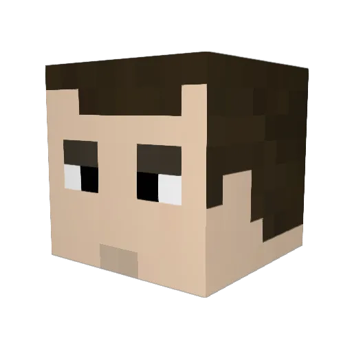 Z_Giraffe Minecraft avatar head, 3D render
