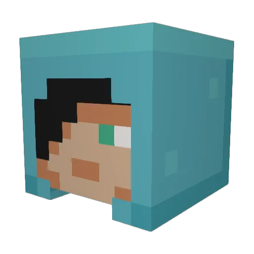 Z_I_N_I_X Minecraft avatar head, 3D render