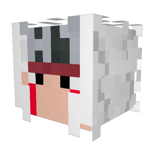 Z_Jiraiya Minecraft avatar head, 3D render