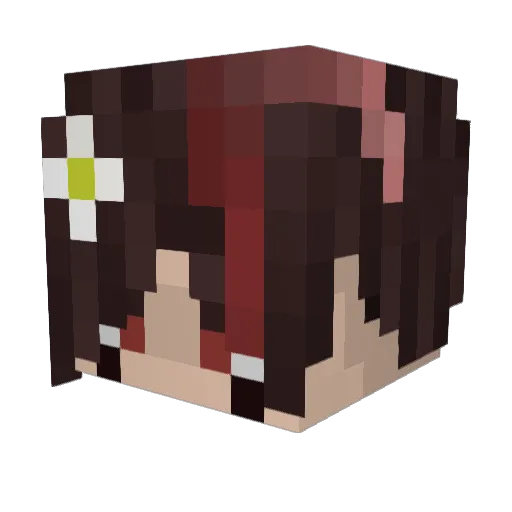 Z_Saito Minecraft avatar head, 3D render